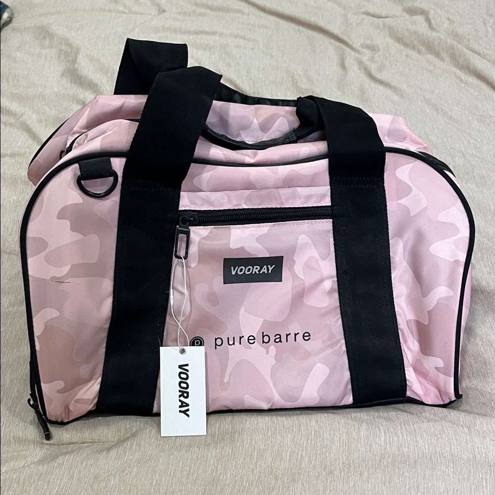 Pure Barre Vooray gym bag New with tags.  Bonus pure barre coffee tumbler